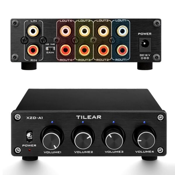 Distribuidor Selector Conmutador De Audio 1×4 Amplificador