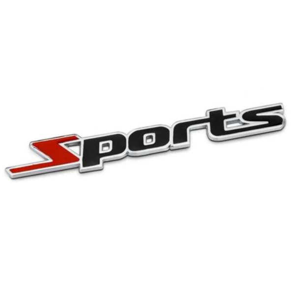 Emblema Logo Sports Cromado Adhesivo 3m Tuning Negro Rojo